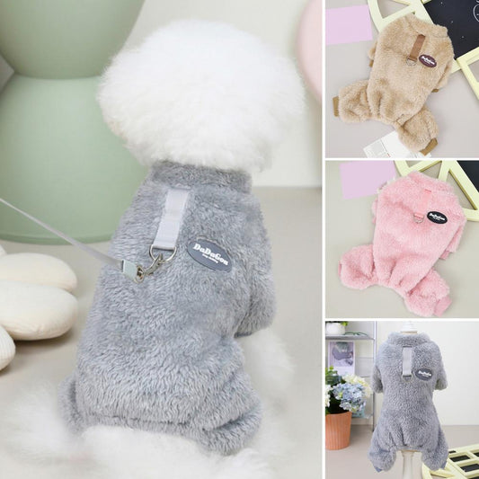 (🎅Christmas Hot Sale- 49% OFF) Fleece Pet Elastic Jumpsuit with Pull Ring